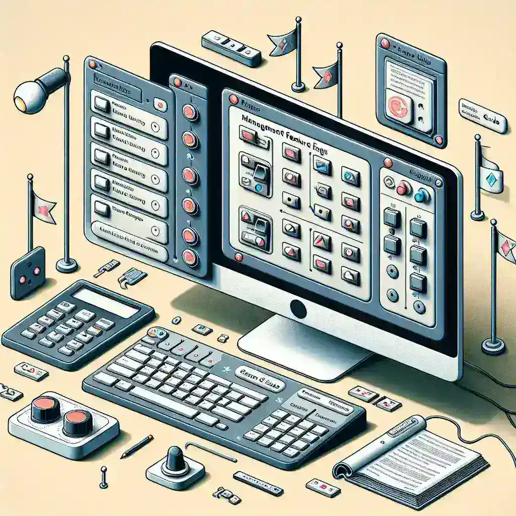 "Managing feature flags in web scraping tools - a visual guide illustrating best practices and strategies for effective feature flag implementation."