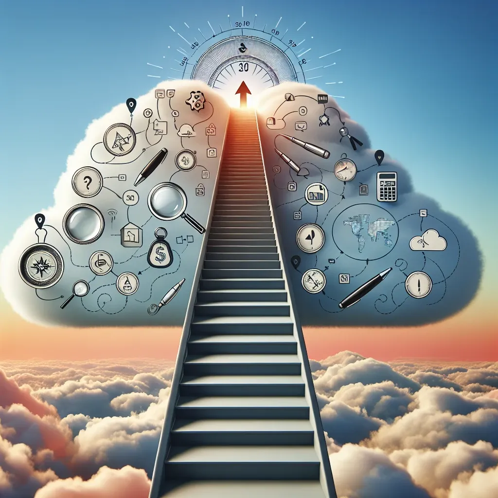 "Cloud migration assessment tools overview with visual representations highlighting key features and benefits for digital transformation in companies."